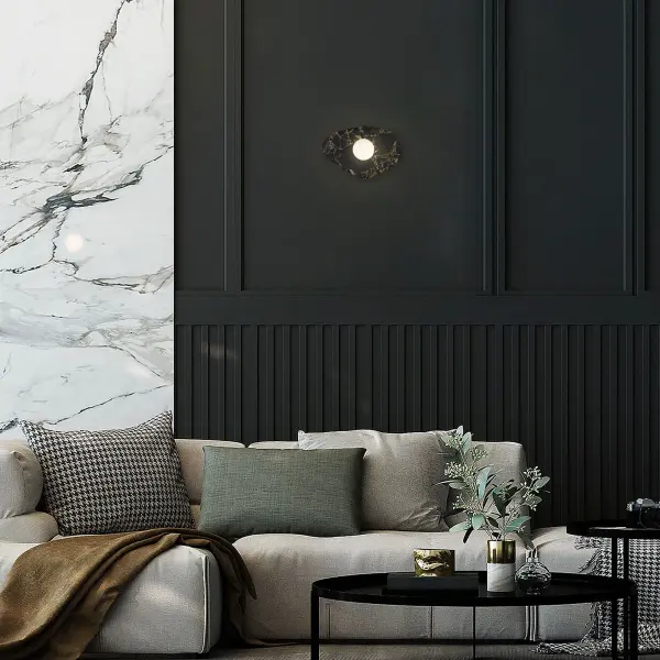 Artistic Marble & Glass Sconce with Wet-Rated Versatility - Image 6