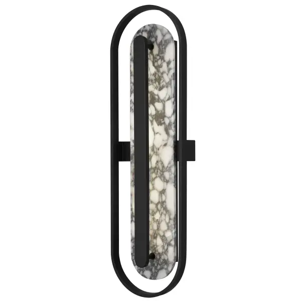 The Roundabout 34" LED Wall Sconce masterfully combines luxurious marble with architectural metalwork, creating a striking statement piece. Wet-rated for versatility, it features 3-CCT customizable lighting and dimmable functionality.