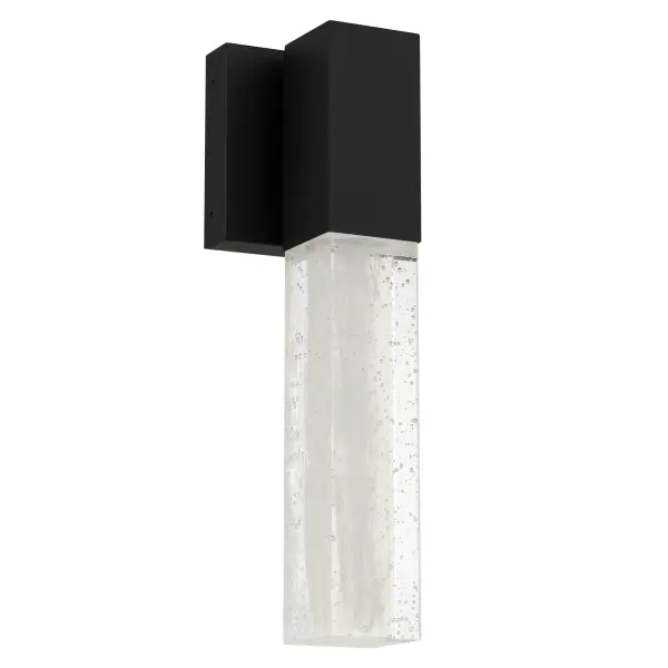 The Folio outdoor wall sconce combines modern elegance with practical functionality. Its distinctive clear wispy glass and delicate proportions create visual appeal, while wet location rating and 3-CCT customizable lighting make it versatile for any outdoor or indoor space. - alternate view