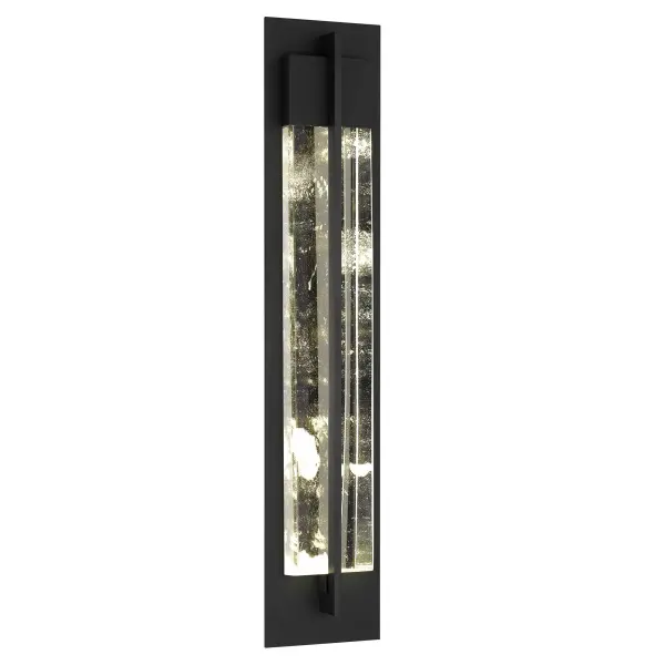 The Rivera 32" Wall Sconce combines cloudy crystal with a minimalist black frame for timeless sophistication. Wet-rated for outdoor use with customizable 3-CCT lighting and dimming, it adds depth and warmth to any space.