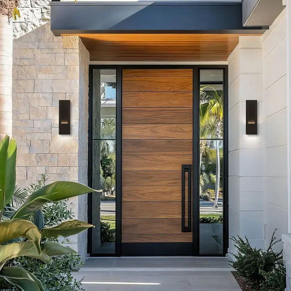 Sophisticated Dual-Light Outdoor Sconce in Solid Brass - Image 3