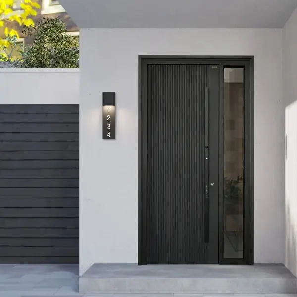 Modern Architectural Wall Sconce with Address Number Display - Image 4