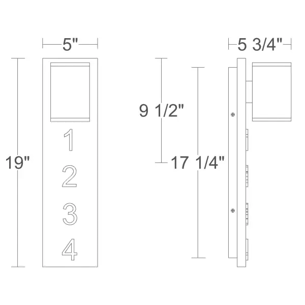 Modern Architectural Wall Sconce with Address Number Display - Image 5