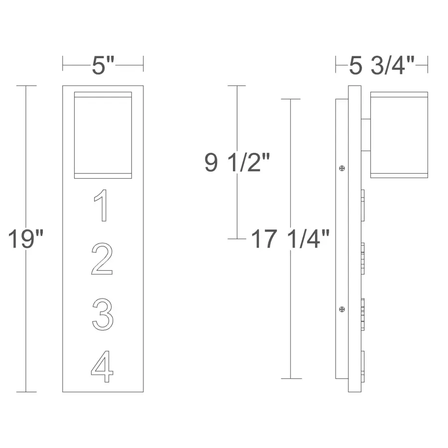 Modern Architectural Wall Sconce with Address Number Display - Image 5