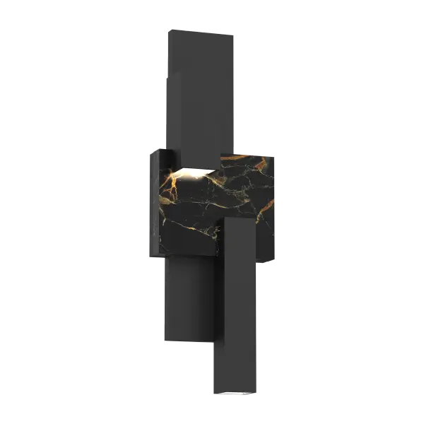 Sophisticated Outdoor Wall Sconce with Natural Marble Accents - Image 1