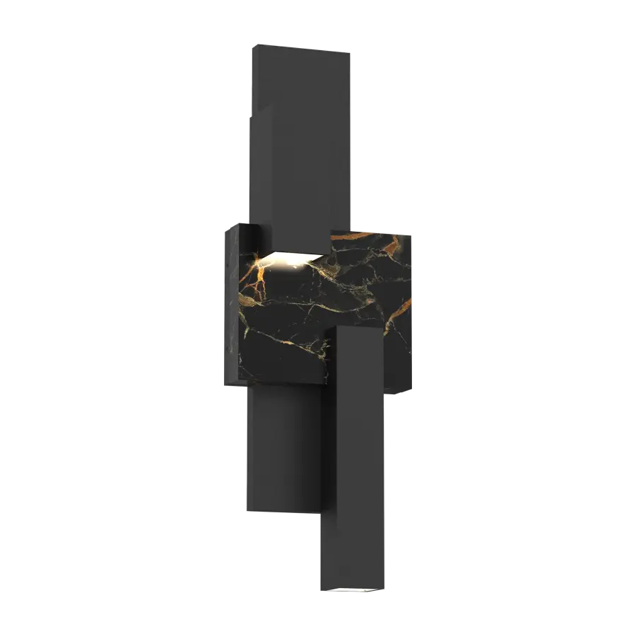 Sophisticated Outdoor Wall Sconce with Natural Marble Accents - Image 1