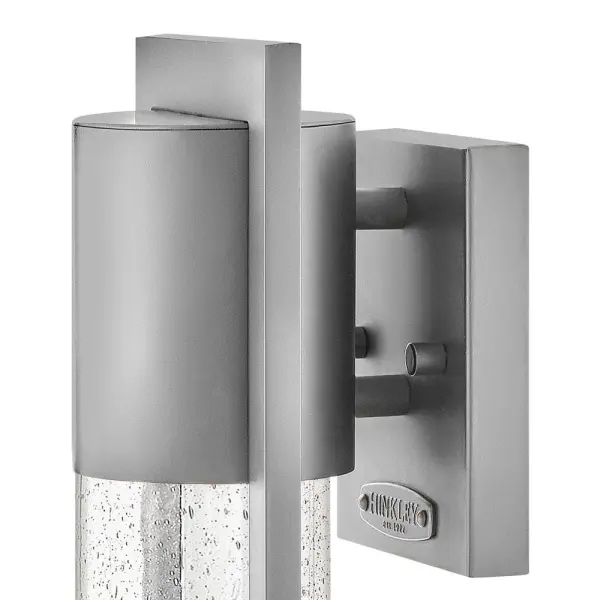Shelter’s minimalist style in aluminum creates a chic, dramatic statement as the light from above grazes through its clear seedy glass. Shelter comes standard Dark Sky compliant. - alternate view