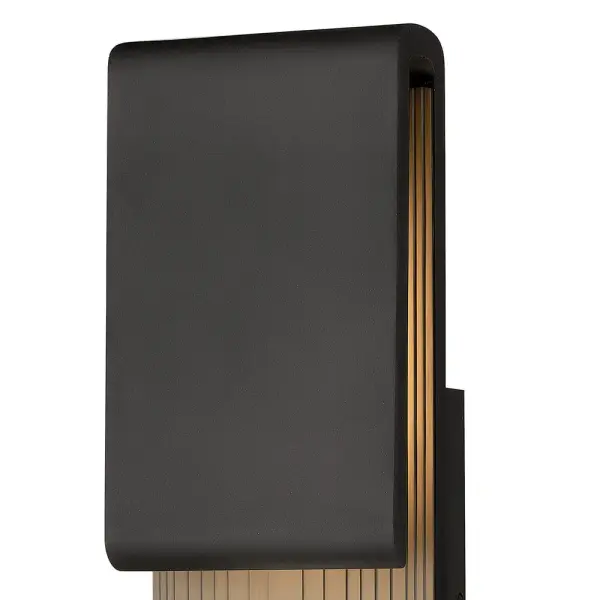 Contour is sleek, sculptured and most definitely sophisticated. The low profile is discreet, yet the integrated high performance LED makes an innovative impact both inside and out. Illumination glows up and down from the cast canopy, and the louvres are highlighted from the inner LED to emphasize the smooth curves and clean lines of Contour. - alternate view