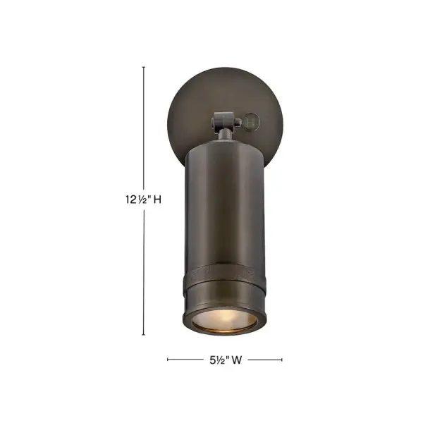 Designed to stand out rather than blend in, Pratt’s spotlight design with knurled detailing accentuates indoor or outdoor settings with sophisticated style. Black Oxide and Heritage Brass finishes effortlessly complement any architectural or décor aesthetic. - alternate view