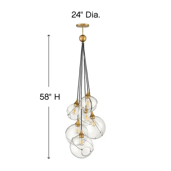 Medium Six Light Multi Tier Chandelier - Image 2