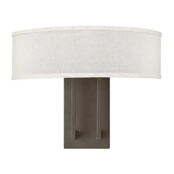 Hampton is a modern transitional design, offering the ultimate in urban sophistication. The minimal, rectangular frame is softened by a contemporary off-white linen drum shade.