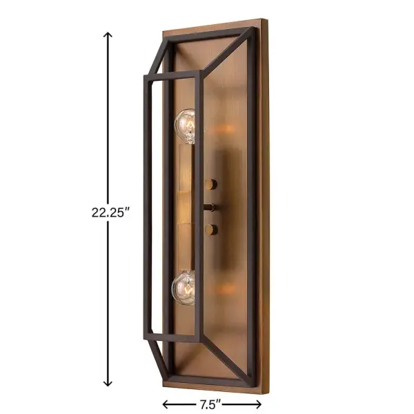 Fulton's minimalist beauty emphasizes 'less is more' with vintage industrial style. This clean, airy tapered cage design is constructed without glass and features contrasting finishes. - alternate view