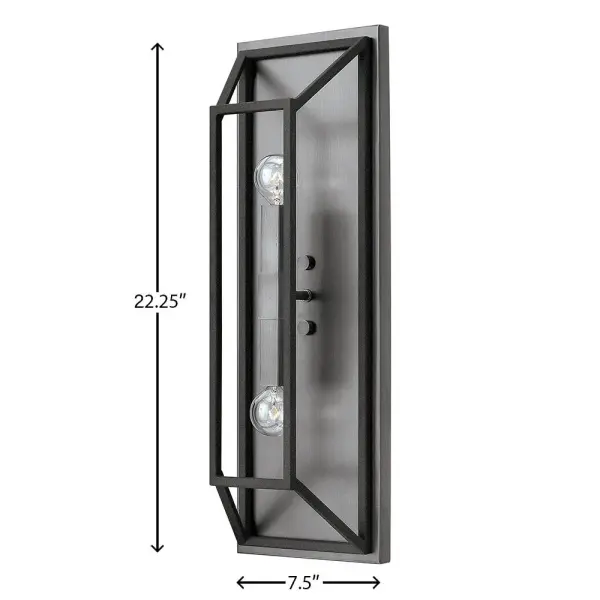 Fulton's minimalist beauty emphasizes 'less is more' with vintage industrial style. This clean, airy tapered cage design is constructed without glass and features contrasting finishes. - alternate view