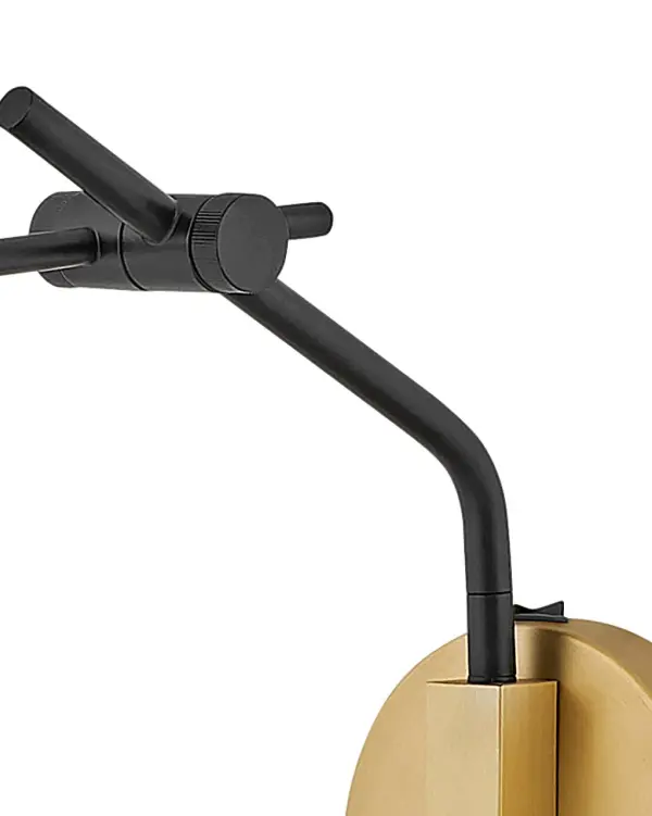 Influenced by a midcentury modern aesthetic, Sinclair’s striking profile is accentuated by stunning details. A classic finish combination of Heritage Brass and Black is paired with luminous, luxurious cloudstone shades. Sinclair’s sophisticated design offers articulating shades to create a custom look. All designs for Sinclair must be bulbed with LED bulbs only (not included). - alternate view