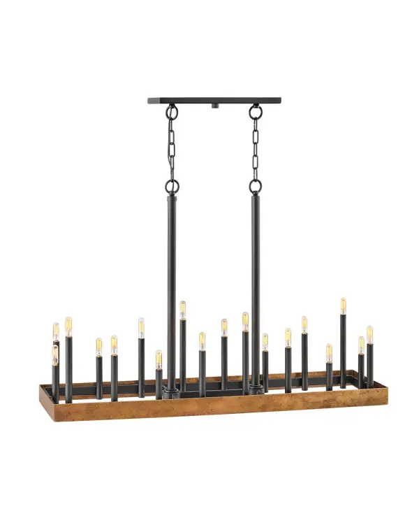 Large Eighteen Light Linear Chandelier - Image 3