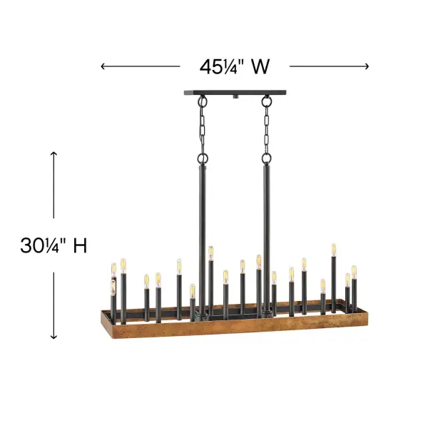Large Eighteen Light Linear Chandelier - Image 4