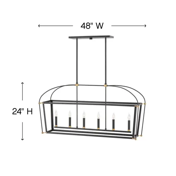 Medium Six Light Open Frame Linear - Image 2