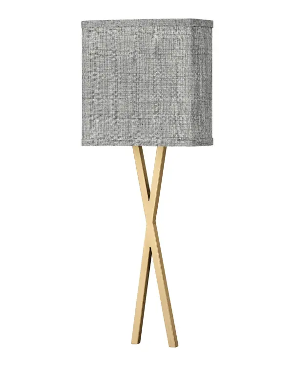 Creativity meets practicality in Axis. Featuring a classic crossed-stem design, its shade comes in Off White Linen or Heather Gray Linen complemented by a Black or Heritage Brass finish.