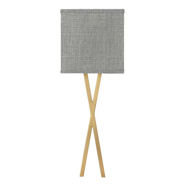 Creativity meets practicality in Axis. Featuring a classic crossed-stem design, its shade comes in Off White Linen or Heather Gray Linen complemented by a Black or Heritage Brass finish. - alternate view