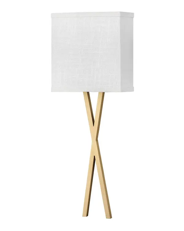 Creativity meets practicality in Axis. Featuring a classic crossed-stem design, its shade comes in Off White Linen or Heather Gray Linen complemented by a Black or Heritage Brass finish.