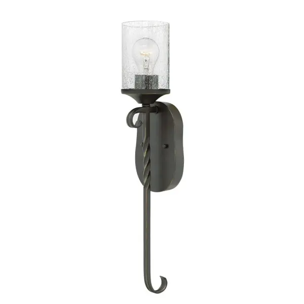 Casa makes the most of its fine details: twisted wrought iron and hand-forged scrollwork in an Olde Black finish complete its rustic-chic appeal with a Southwestern flair. Casa is available with your choice of a Clear Seedy Glass or Antique Scavo shade.