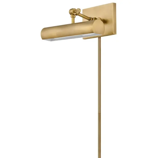 Stokes embraces traditional elegance at its finest. A delicate geometric backplate serves as the backdrop for a rounded shade in a striking Black, Heritage Brass, or Polished Nickel finish. Slim and streamlined, Stokes makes a dramatic impact while highlighting favorite elements within a space with artful illumination. Can be mounted with or without an included plug-in cord, featuring an in-line on/off switch. - alternate view