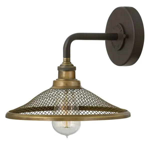 Rigby is inspired by the Americana barn light, reborn as a chic interior retro classic. Features such as cast socket covers, mesh shades, canopy detail and two-tone finish options combine the best in both vintage and industrial design elements.