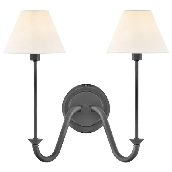 Inspired by traditional lighting styles, Greta complements its slim, contemporary silhouette with timeless details and classic finishes. Tapered, off-white linen shades softly diffuse light, filling your space with a warm ambiance.