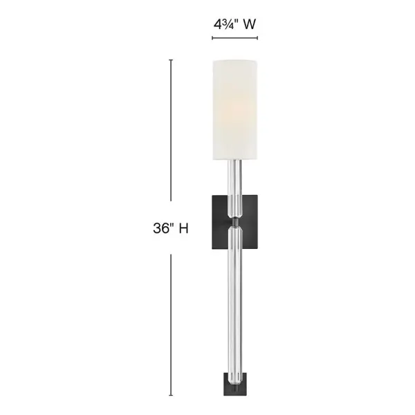 Glamorous crystal stems are the focal point of Anika’s alluring, synched silhouette. A columnar White Linen shade diffuses bright yet soft illumination, creating a slim, sophisticated look. - alternate view