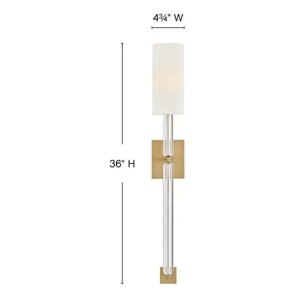 Glamorous crystal stems are the focal point of Anika’s alluring, synched silhouette. A columnar White Linen shade diffuses bright yet soft illumination, creating a slim, sophisticated look. - alternate view