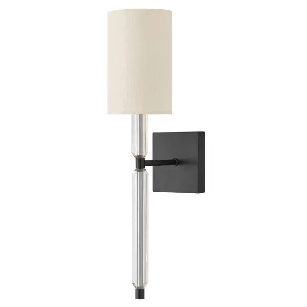 Glamorous cinched crystal stems are the focal point of Anika’s alluring silhouette. A columnar White Linen shade diffuses bright yet soft illumination, creating a luxuriously sophisticated look. - alternate view