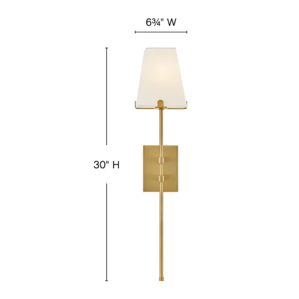 Tall and minimalist Benton’s simply chic silhouette easily complements any space or décor style. White hardback linen shades are supported by a slim stem and prongs in a Black or Lacquered Brass finish. - alternate view