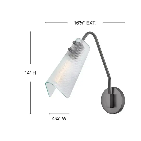 A stunning midcentury treasure, Altman’s industrial style is complemented by a large, folded glass shade at the end of an articulating arm. Ribbed smoked glass or clear glass softly diffuses and directs illumination to accentuate your surrounding space and décor. - alternate view