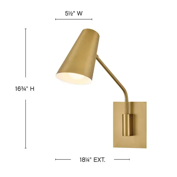 Perfectly styled and fantastically functional, Bray’s simple design features a clean, swiveling conical shade held by a slim articulating arm. A removable cord and convenient hidden on/off switch accommodate a wide variety of spaces and applications. - alternate view