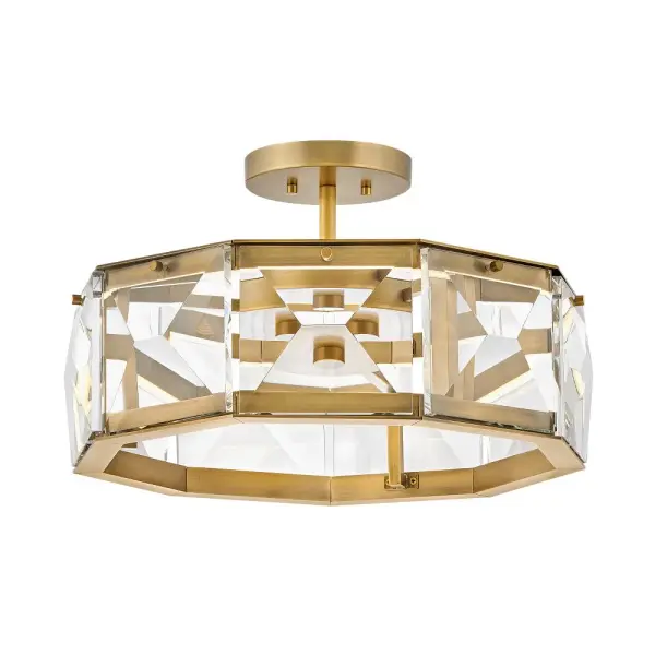 Jolie Medium LED Convertible Semi-Flush Mount in Heritage Brass - Image 1