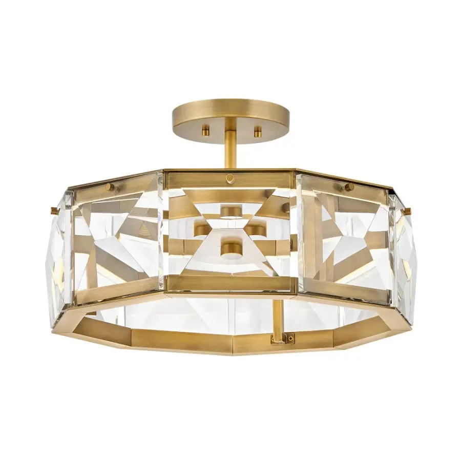 Jolie Medium LED Convertible Semi-Flush Mount in Heritage Brass - Image 1