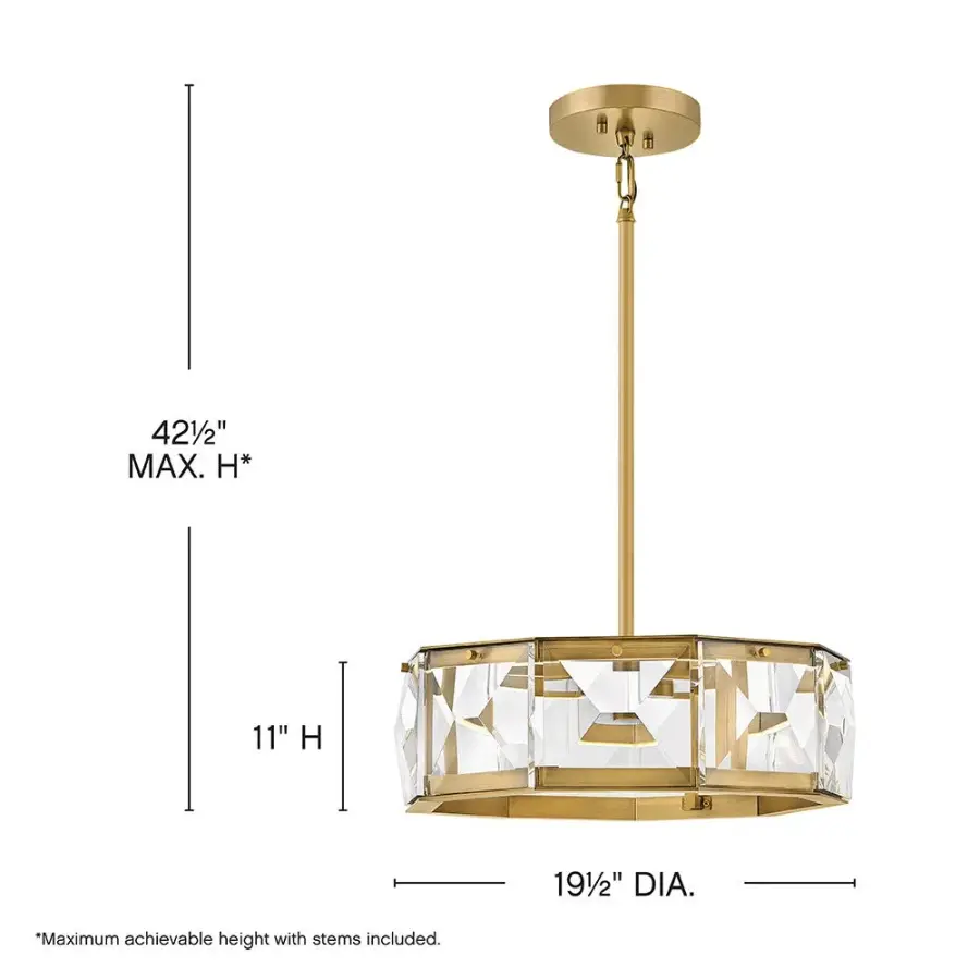 Jolie Medium LED Convertible Semi-Flush Mount in Heritage Brass - Image 2