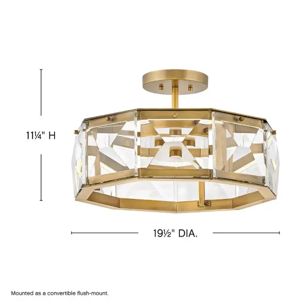 Jolie Medium LED Convertible Semi-Flush Mount in Heritage Brass - Image 3