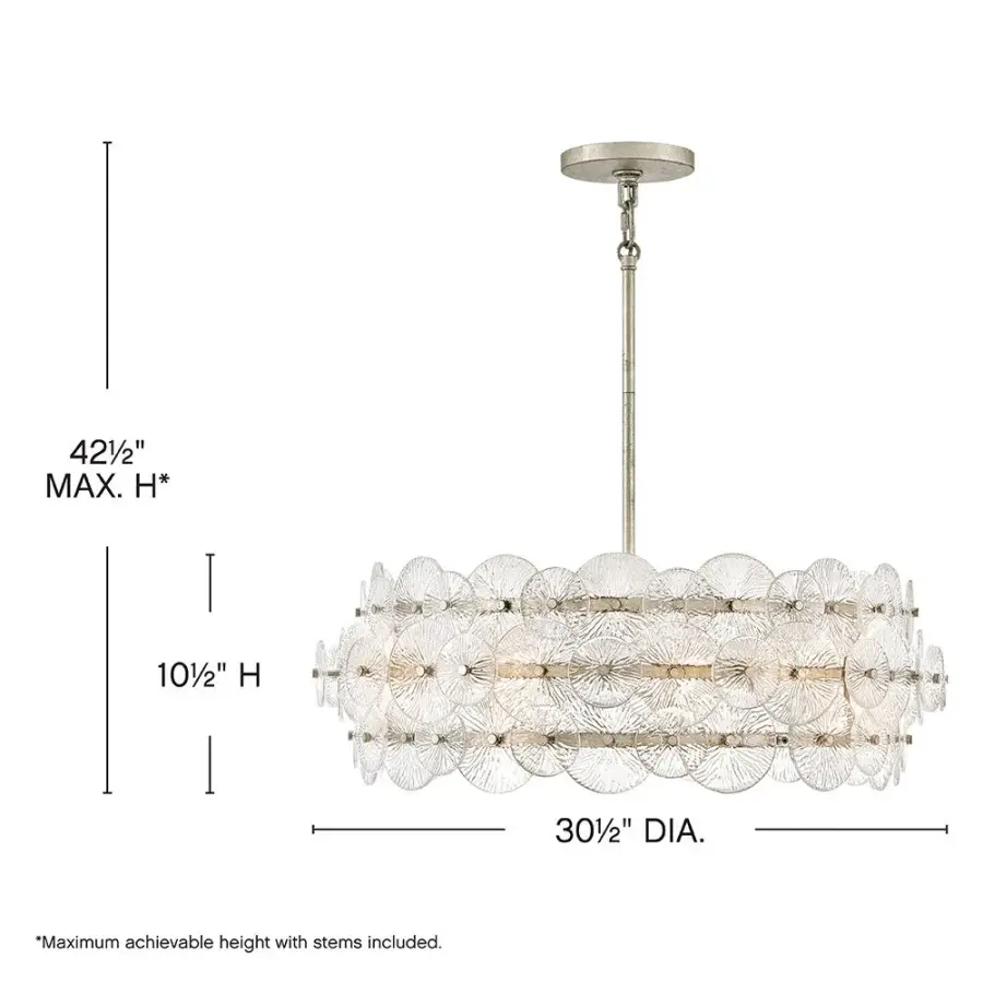 Rene Medium Drum Chandelier in Glacial - Image 2