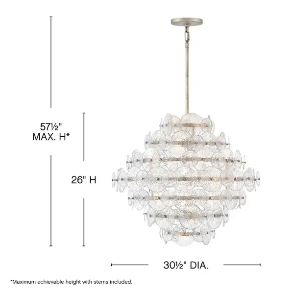 Rene Medium Multi-Tier Chandelier in Glacial - Image 2