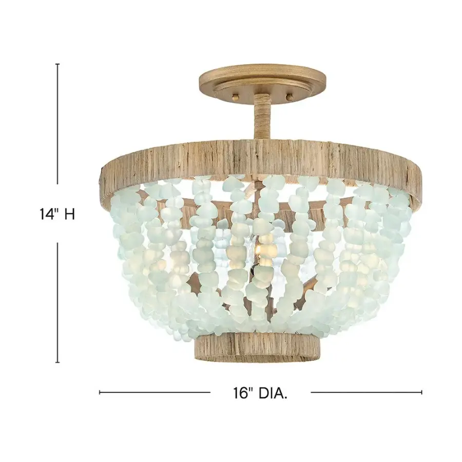 Dune Medium Semi-Flush Mount in Burnished Gold - Image 2