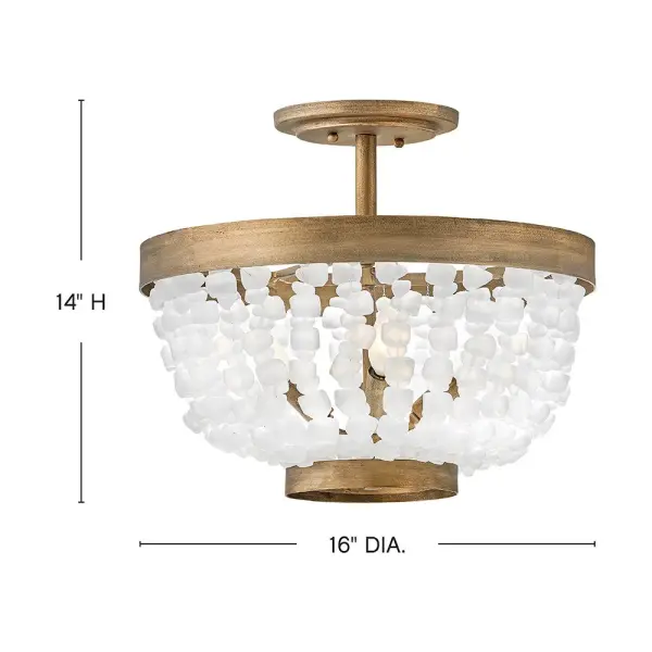 Dune Medium Semi-Flush Mount in Burnished Gold - Image 2