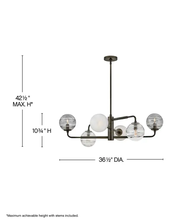 Oberon Large Adjustable Single Tier Chandelier - Image 2