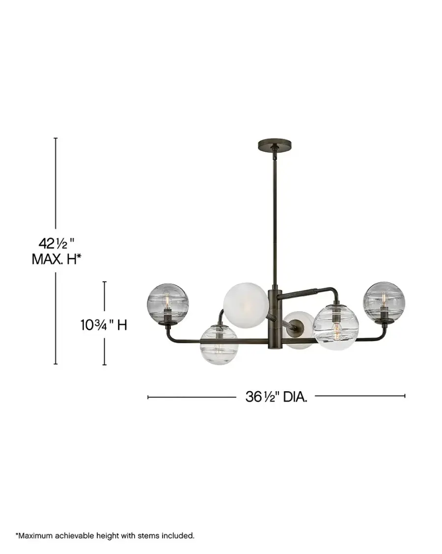 Oberon Large Adjustable Single Tier Chandelier - Image 2