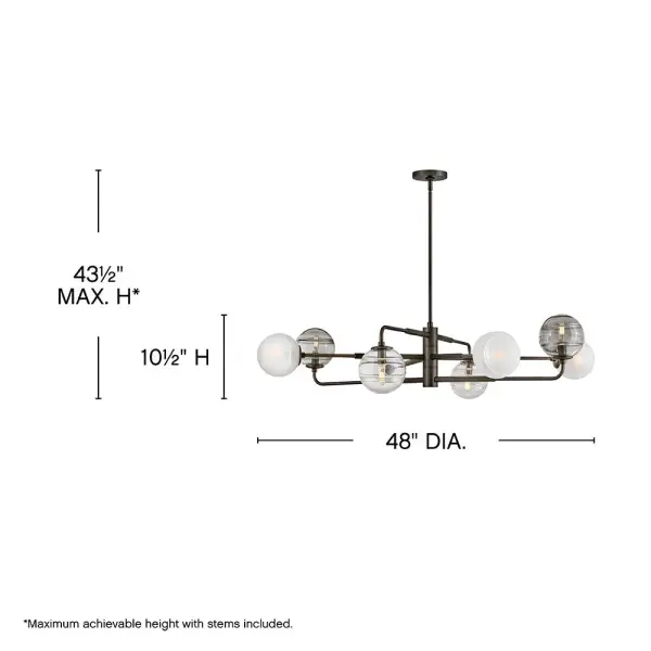 Oberon Large Adjustable Single Tier Chandelier - Image 2