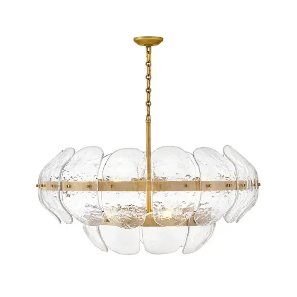 Lillia Large Drum Chandelier in Heritage Brass - Image 1