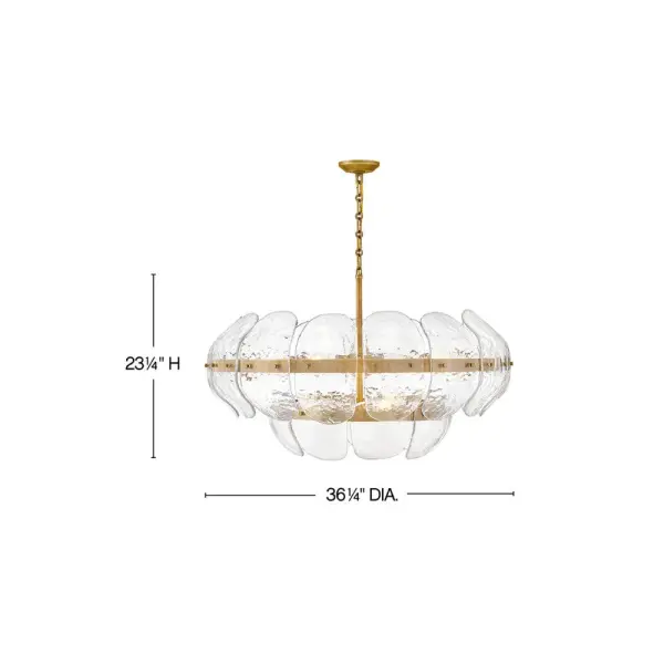 Lillia Large Drum Chandelier in Heritage Brass - Image 2