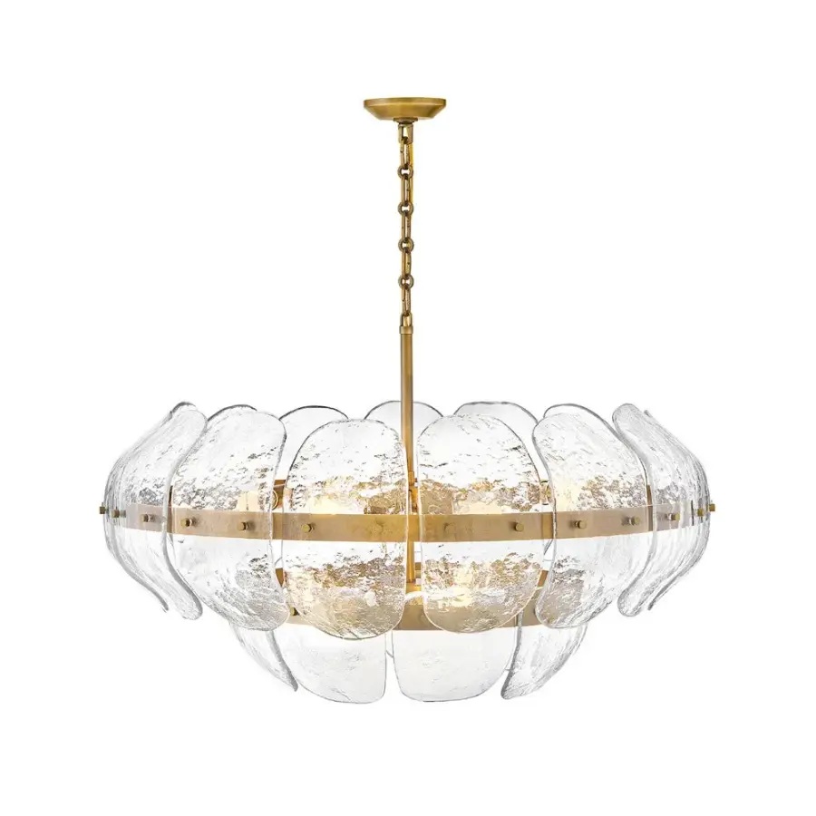 Lillia Large Drum Chandelier in Heritage Brass - Image 7