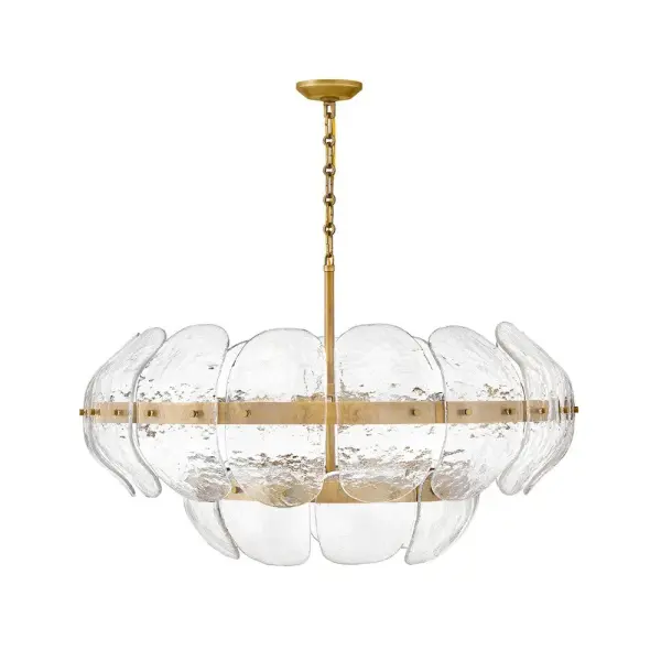 Lillia Large Drum Chandelier in Heritage Brass - Image 9