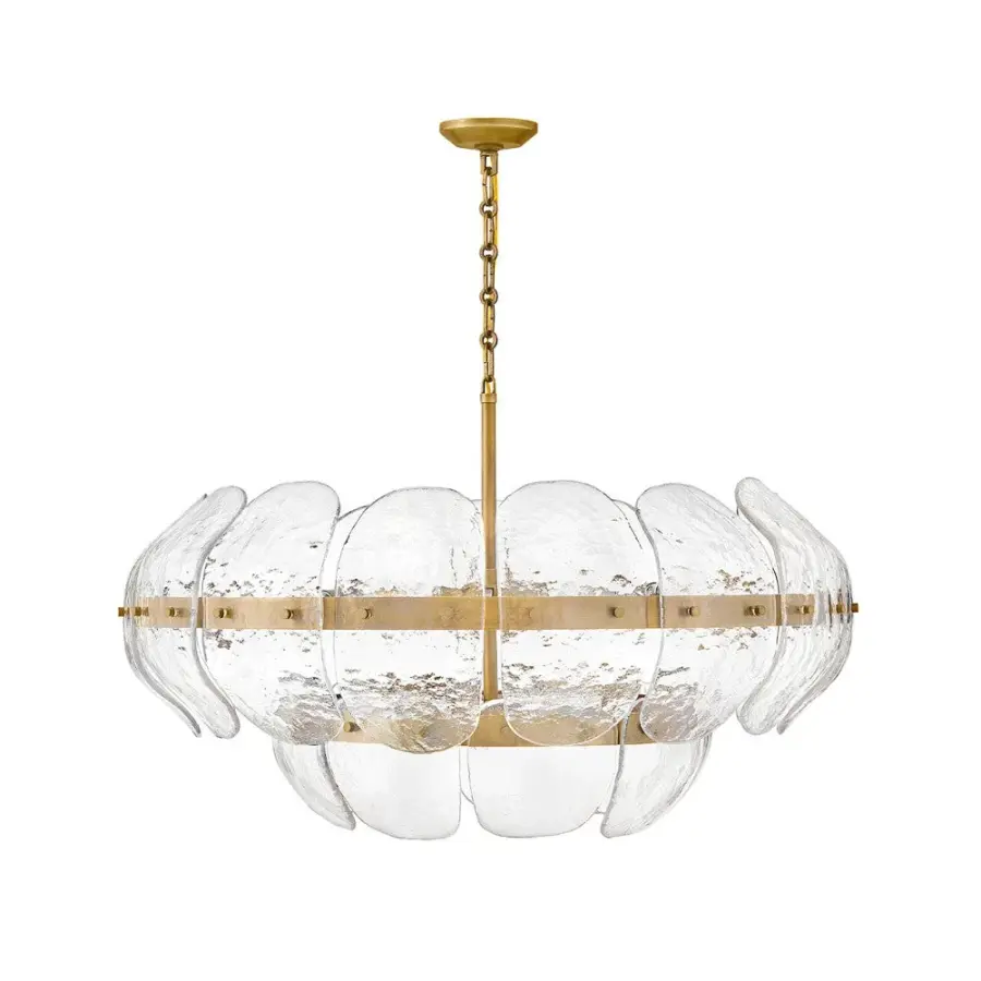 Lillia Large Drum Chandelier in Heritage Brass - Image 9